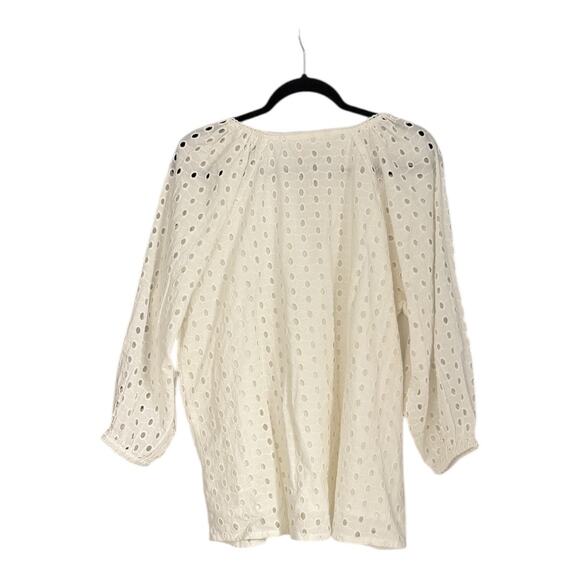 Holiday Celine Eyelet Peasant Top - Picture 3 of 5